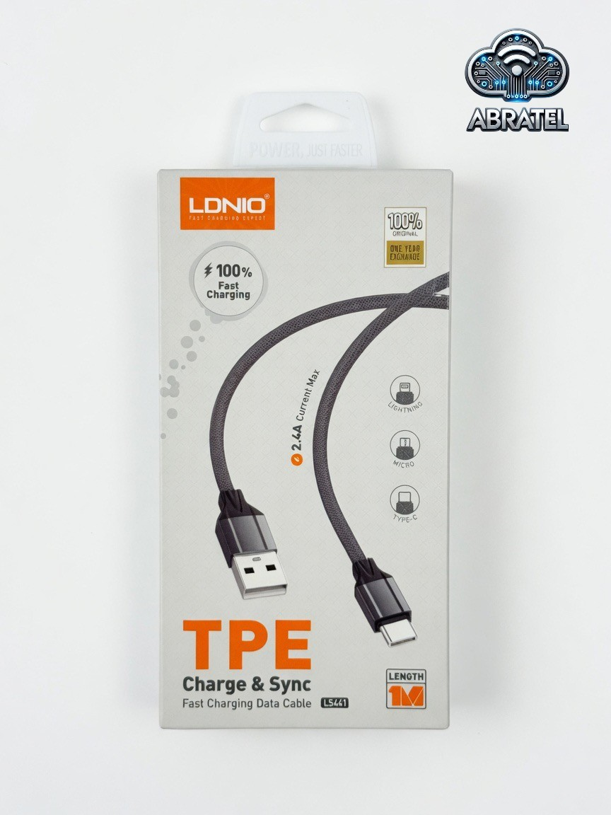 کابل شارژ کنفی USB به تایپ C الدینیو LDNIO LS441 فست شارژ