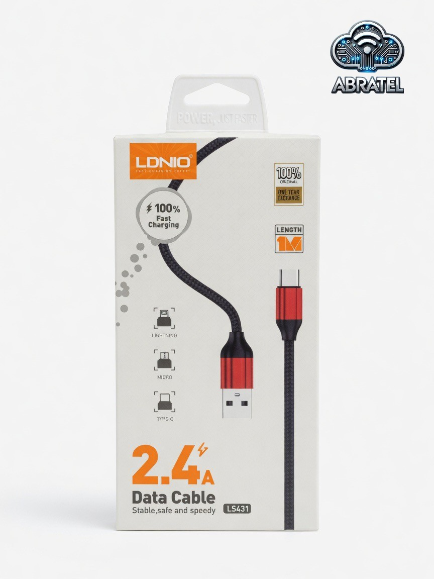 کابل شارژ کنفی USB به تایپ C الدینیو LDNIO LS431 فست شارژ